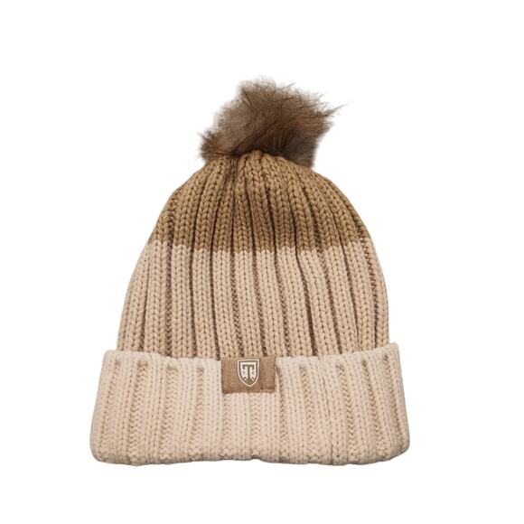 NWT ZEPHYR COLORADO COLLECTION FLEECE LINED WINTER POM POM BEANIE HAT NEUTRAL - Picture 2 of 4